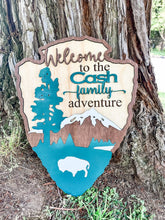 Load image into Gallery viewer, National Park Arrowhead Camping Campsite Family Sign with Hangers