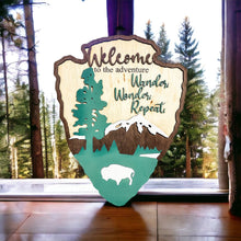 Load image into Gallery viewer, National Park Arrowhead Camping Campsite Family Sign with Hangers