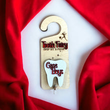 Load image into Gallery viewer, Hand Made Custom Wood Tooth Fairy Door Hanger Personalized Boy Girl