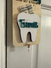 Load image into Gallery viewer, Hand Made Custom Wood Tooth Fairy Door Hanger Personalized Boy Girl
