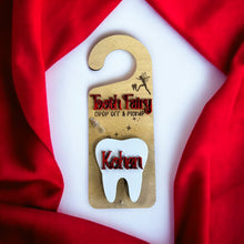 Load image into Gallery viewer, Hand Made Custom Wood Tooth Fairy Door Hanger Personalized Boy Girl
