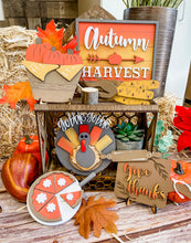 Load image into Gallery viewer, Tiered Tray Thanksgiving Turkey Decor