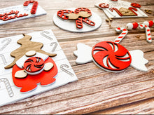 Load image into Gallery viewer, Tiered Tray Candy Cane Christmas Decor
