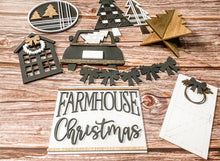 Load image into Gallery viewer, Tiered Tray Plaid Farmhouse Christmas Decor
