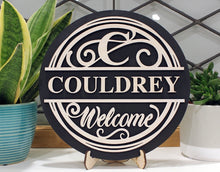 Load image into Gallery viewer, Personalized 9” Round Home Signage with Stand