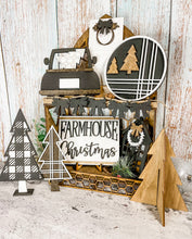 Load image into Gallery viewer, Tiered Tray Plaid Farmhouse Christmas Decor