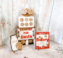 Load image into Gallery viewer, Tiered Tray Santa's Christmas Cookies and Milk Decor