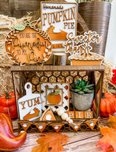 Load image into Gallery viewer, Tiered Tray Pumpkin Pie Decor