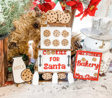 Load image into Gallery viewer, Tiered Tray Santa's Christmas Cookies and Milk Decor