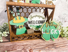 Load image into Gallery viewer, Tiered Tray St. Patty's Day Leprechaun Shenanigans Decor
