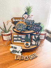 Load image into Gallery viewer, Tiered Tray Peace and Namaste Decor