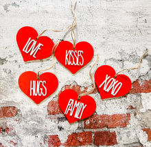 Load image into Gallery viewer, Valentine’s Day Heart Banner Ornaments Shelf Sitters