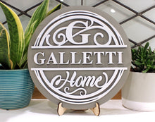 Load image into Gallery viewer, Personalized 9” Round Home Signage with Stand