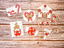 Load image into Gallery viewer, Tiered Tray Candy Cane Christmas Decor