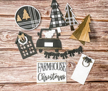 Load image into Gallery viewer, Tiered Tray Plaid Farmhouse Christmas Decor