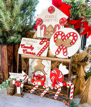 Load image into Gallery viewer, Tiered Tray Candy Cane Christmas Decor