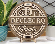 Load image into Gallery viewer, Personalized 9” Round Home Signage with Stand