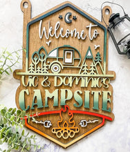 Load image into Gallery viewer, Camping Welcome to our Campsite personalized sign
