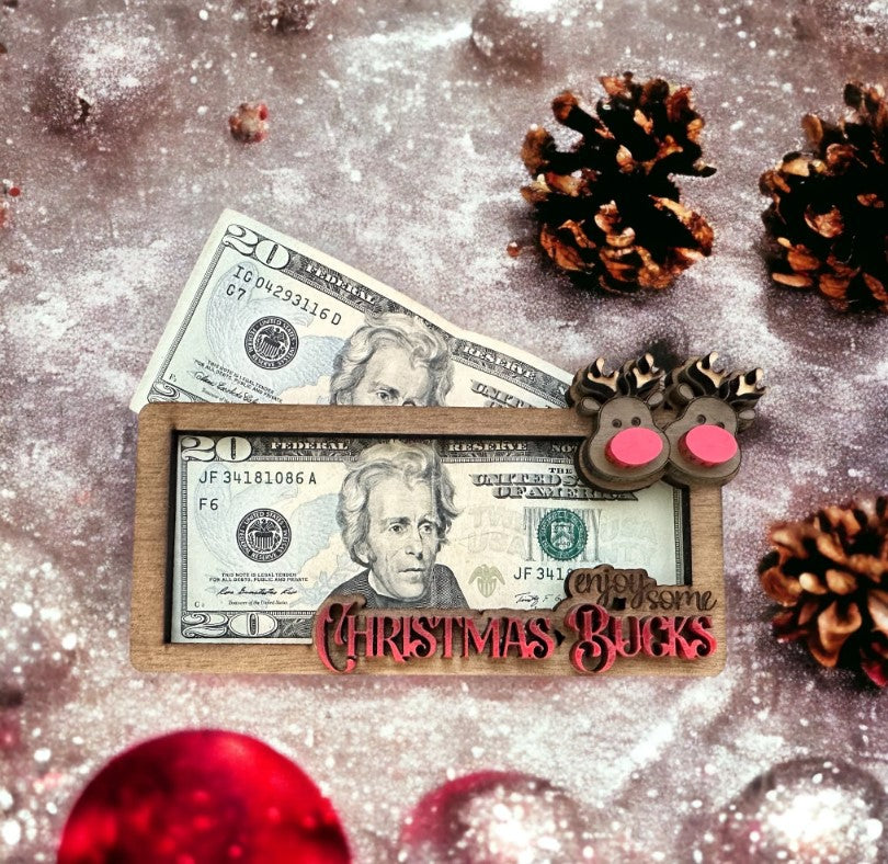 Christmas Bucks Reindeer Gift Money Holder