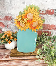 Load image into Gallery viewer, Gift Card Holder Sunflower Mason Jar with Bees

