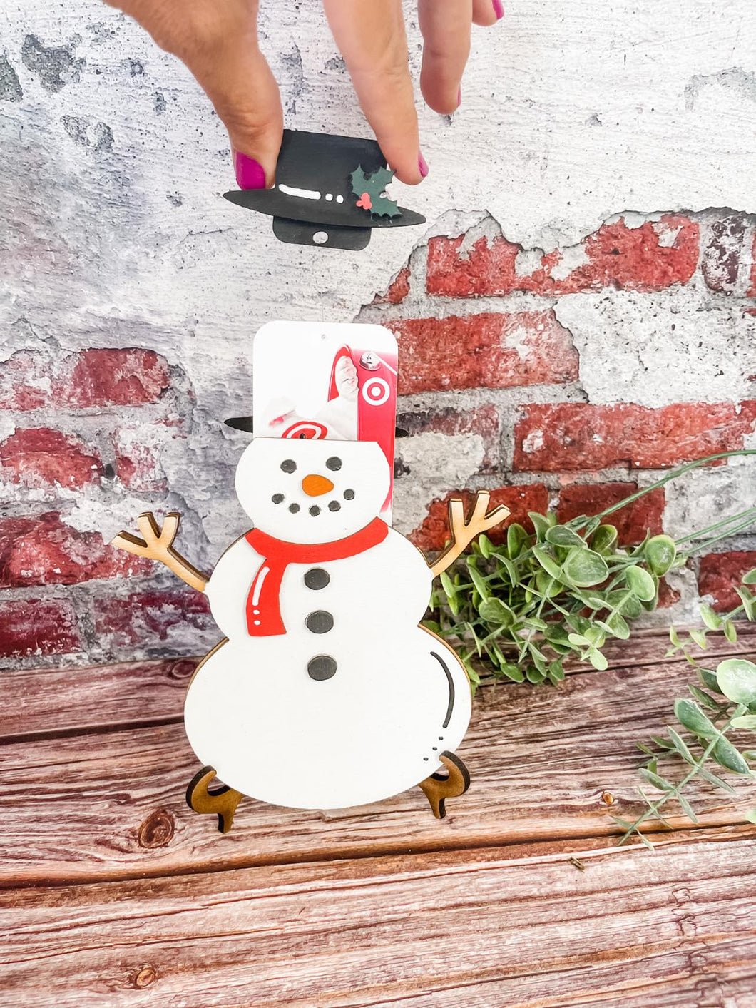 Gift Card Holder Snowman with Top Hat Gift Card Holder