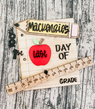 Load image into Gallery viewer, Back to School Notebook Paper Ruler Pencil Sign Prop
