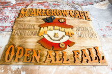 Load image into Gallery viewer, Scarecrow Cafe 12&quot; Rectangle Plank Door Sign
