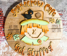 Load image into Gallery viewer, Scarecrow Cafe 16&quot; Round Door Sign
