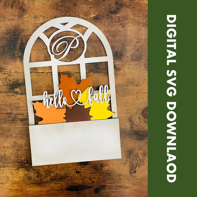 Fall Window Svg Digital SVG Download Interchangeable Window Insert - FALL LEAVES ...