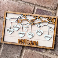 Hanging Heart Family Frames