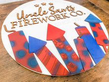 Load image into Gallery viewer, USA Uncle Sam Fireworks Independence Day Door Signs
