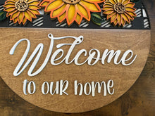 Load image into Gallery viewer, Welcome to our Home Sunflower Door Sign
