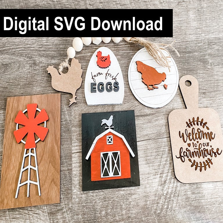 Digital Download Chicken Tiered Tray SVG