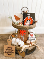 Tiered Tray Chicken Farm Decor