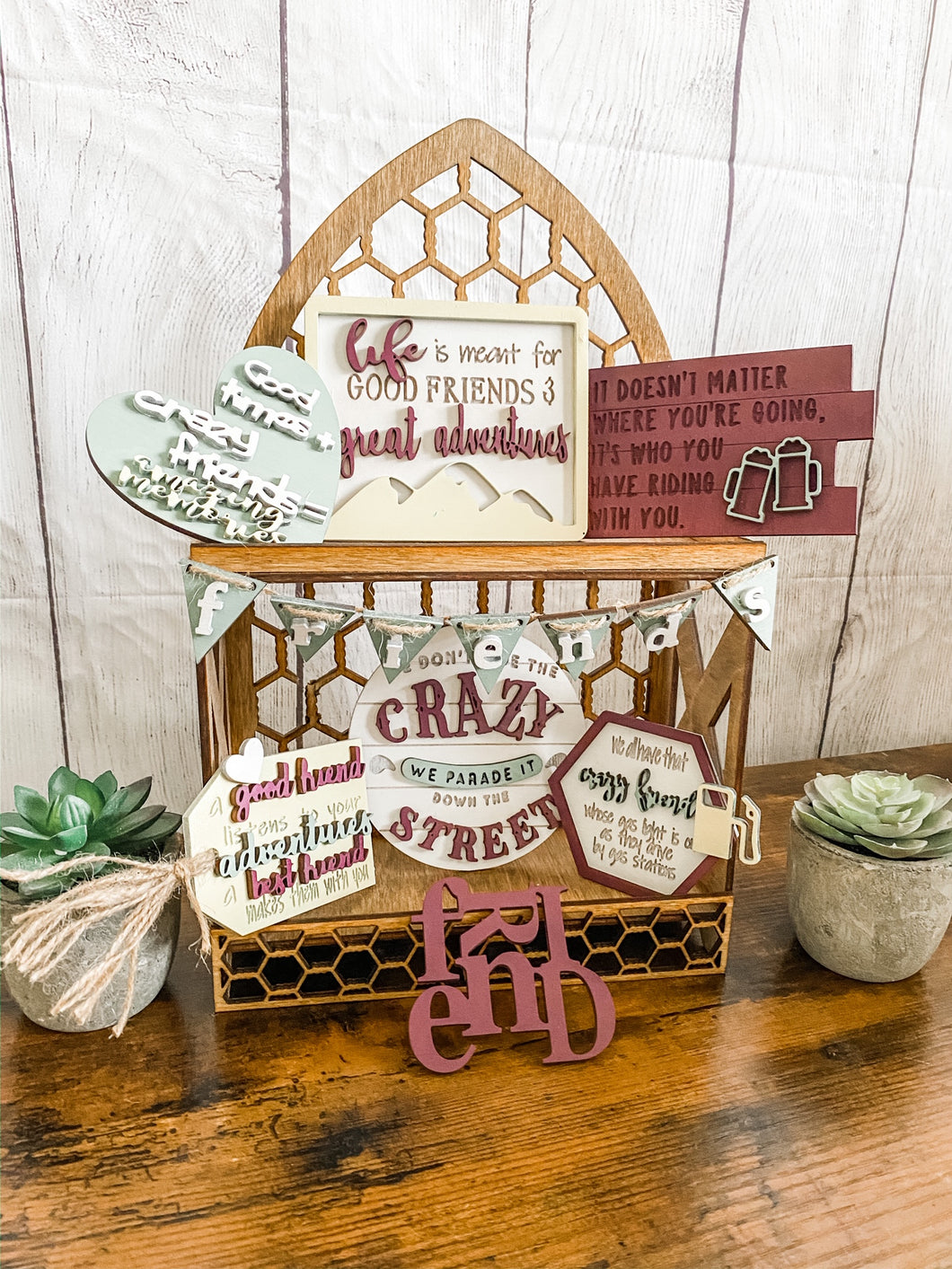 Tiered Tray Crazy Friends Decor