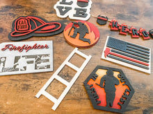Load image into Gallery viewer, Tiered Tray Firefighter Decor
