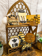 Load image into Gallery viewer, Tiered Tray Honey, Bee Kind Decor
