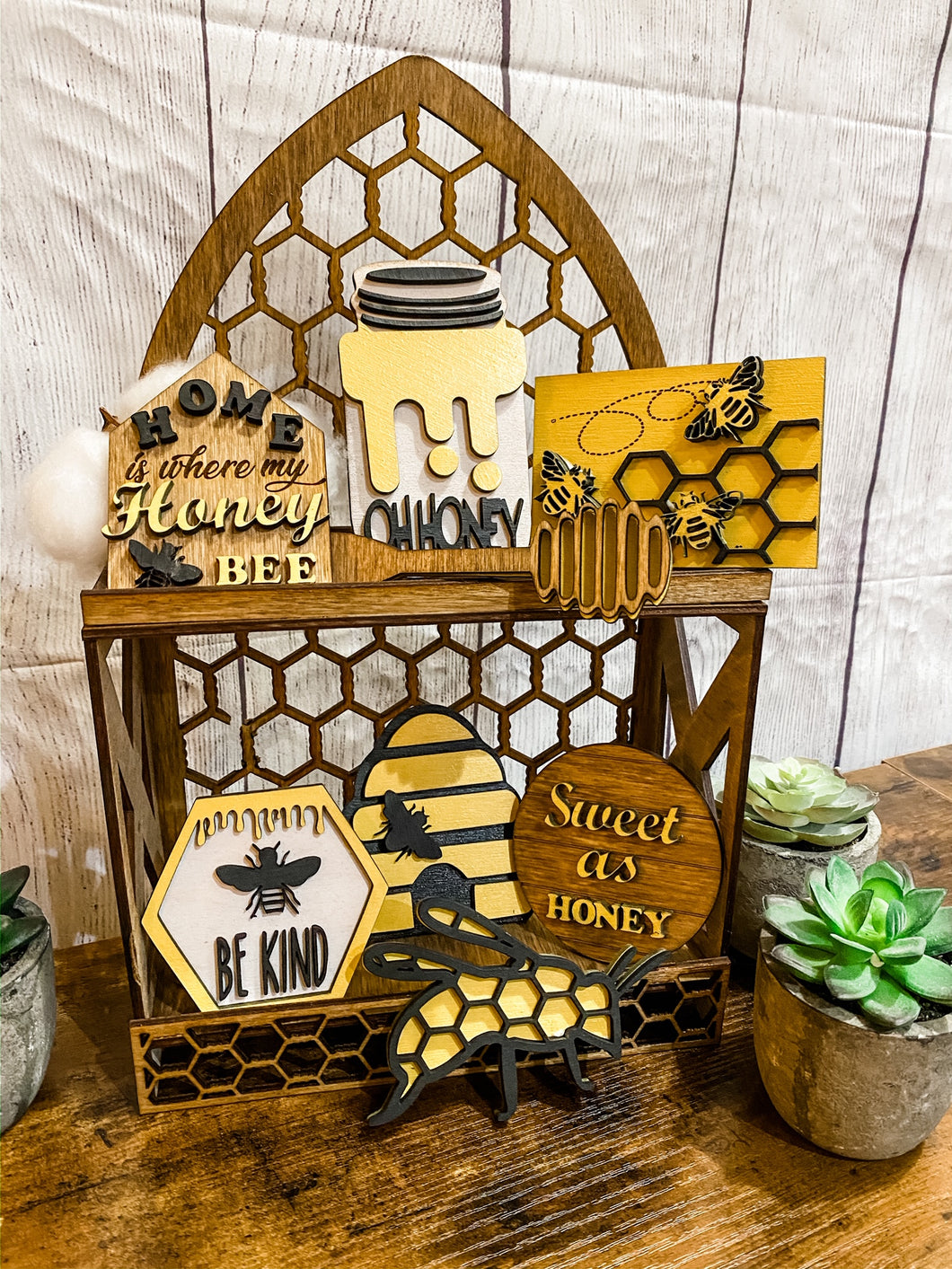 Tiered Tray Honey, Bee Kind Decor