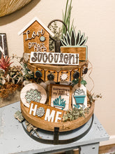Load image into Gallery viewer, Tiered Tray Succulent Decor
