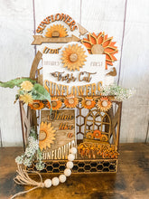 Load image into Gallery viewer, Tiered Tray Sunflower Decor
