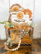Tiered Tray Sunflower Decor