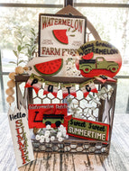 Tiered Tray Summertime Watermelon Decor