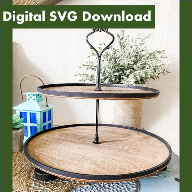Digital Download Two-Tier Tiered Tray Set SVG