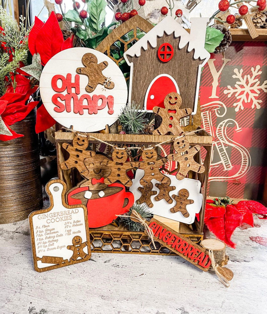 Gingerbread Christmas Tier Tray Set