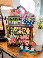 Tier Tray Hello Spring Flower Market Decor