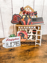 Load image into Gallery viewer, Tier Tray Firefighters Thin Red Line Decor
