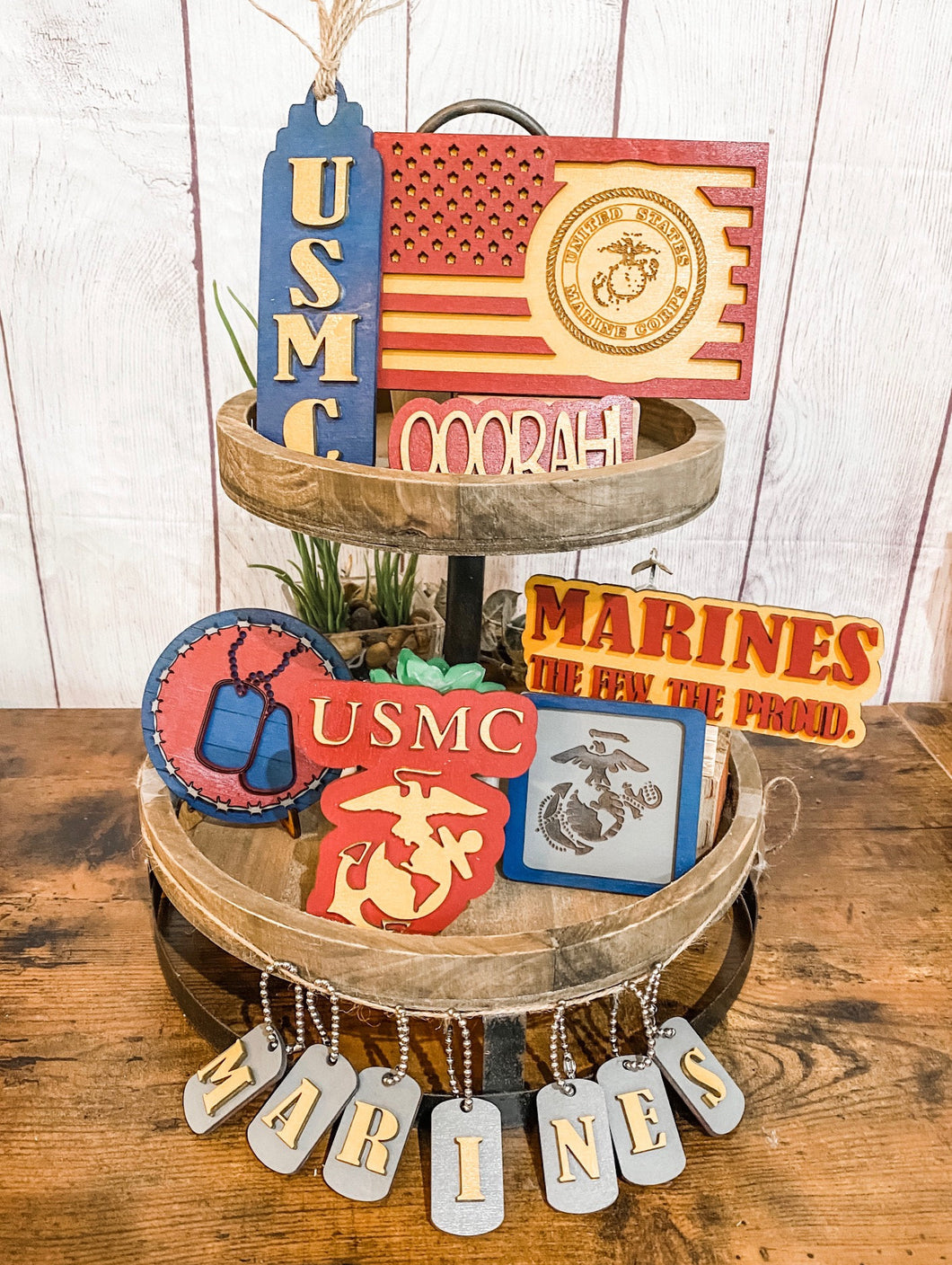 Tier Tray USMC Marine Corps Decor