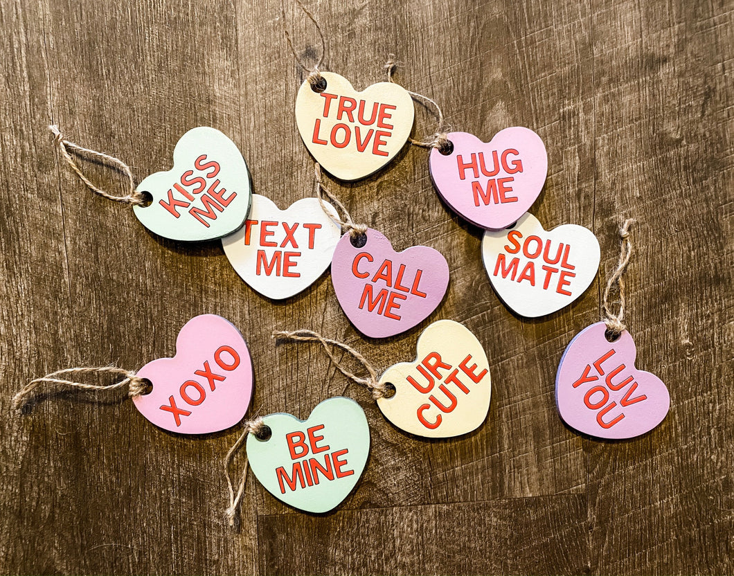 Set of 10 Valentine's Day Sweethearts Hanging Hearts
