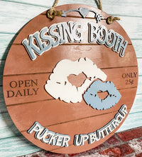 Load image into Gallery viewer, Kissing Booth Door Sign 14&quot;-16&quot;
