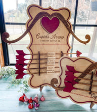 Load image into Gallery viewer, Cupid&#39;s Bow and Personalized Arrows Valentines Decor
